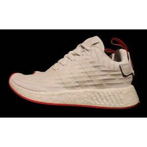 Adidas NMD R2 PK Primeknit Running Shoes Sz 8.5 White Red BA7253